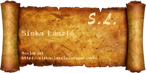 Siska László névjegykártya